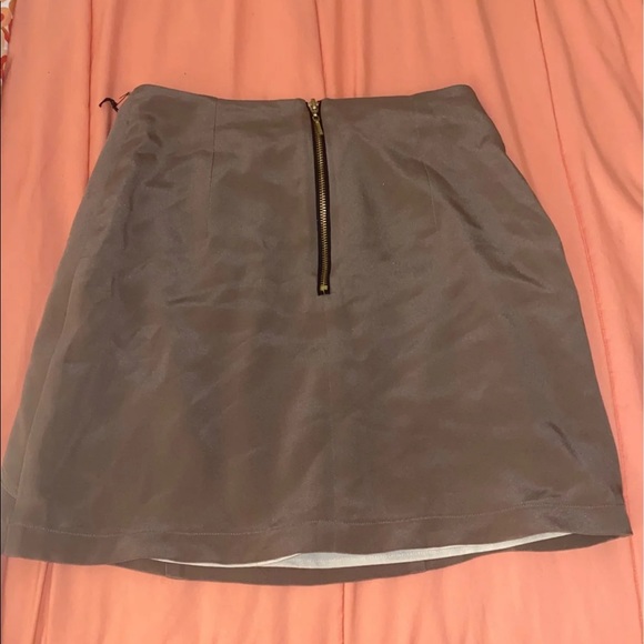 Revolve Naven Mini Skirt Silk Taupe Brown Tan Silky Contour Satin Bodycon - Picture 2 of 9